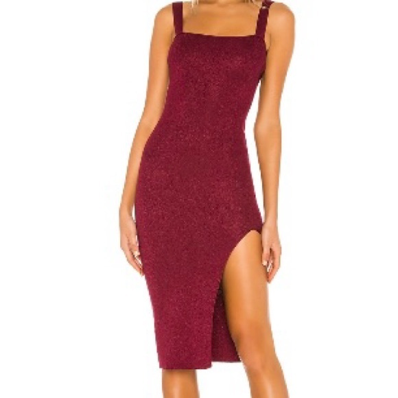 Superdown Burgundy Midi Dress - Picture 1 of 5